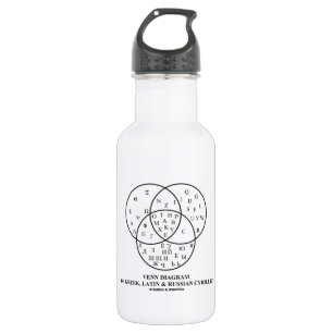 Venn Diagram Of Greek, Latin & Russian Cyrillic 532 Ml Water Bottle