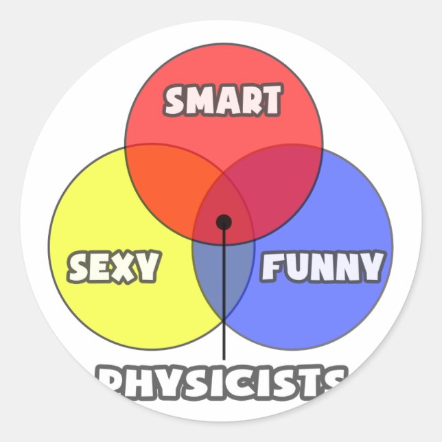 Venn Diagram .. Physicists Classic Round Sticker (Front)