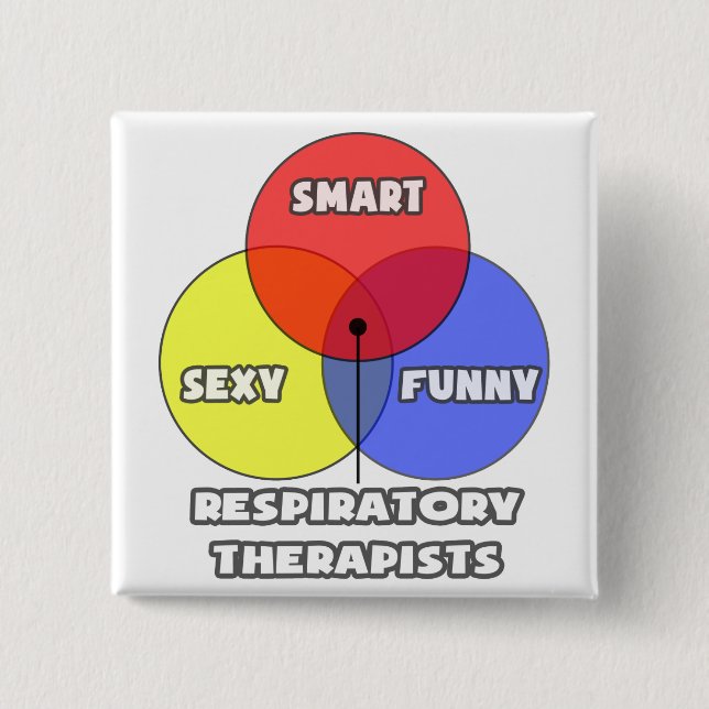Venn Diagram .. Respiratory Therapists 2 Inch Square Button (Front)