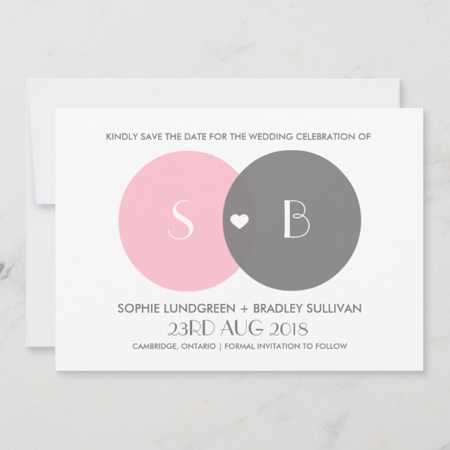 Venn Diagram Save the Date Announcement (Front)