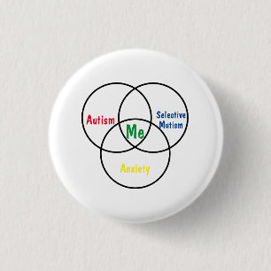 Venn diagram triple diagnosis 1 inch round button