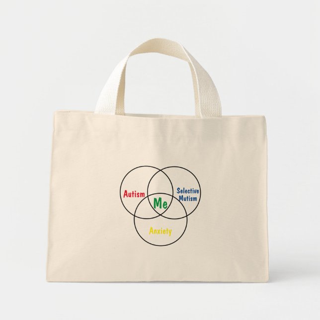 Venn diagram triple diagnosis mini tote bag (Front)