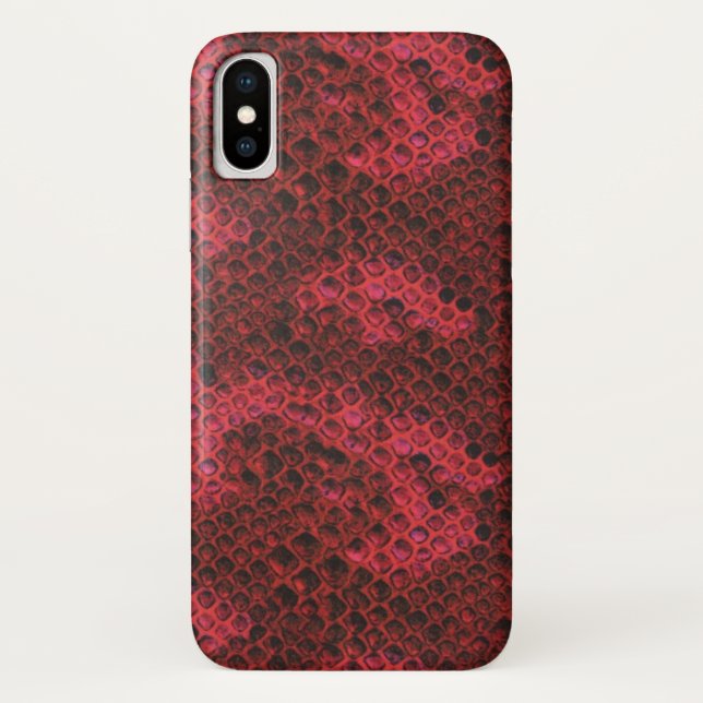Venom Red and Black Snake Skin Pattern Case-Mate iPhone Case (Back)