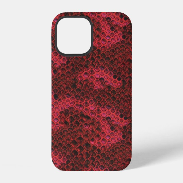 Venom Red and Black Snake Skin Pattern iPhone Case (Back)