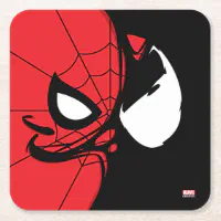 Venomized Spider Man Logo Square Paper Coaster Zazzle