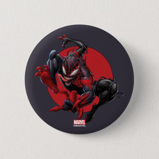 Venomized Spider-Man Miles Morales 2 Inch Round Button (Front)