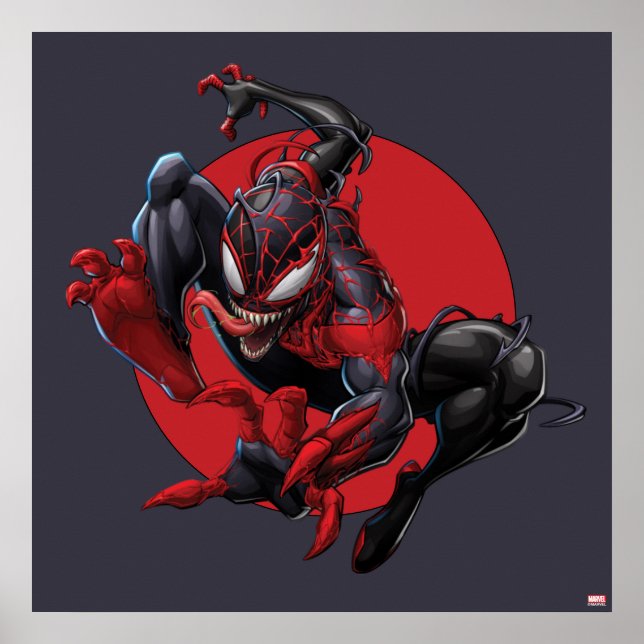 Venomized Spider-Man Miles Morales Poster (Front)