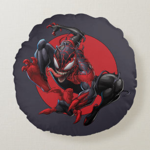 Venomized Spider-Man Miles Morales Round Pillow