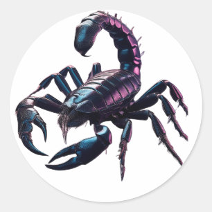 Venomous Black Scorpion Classic Round Sticker