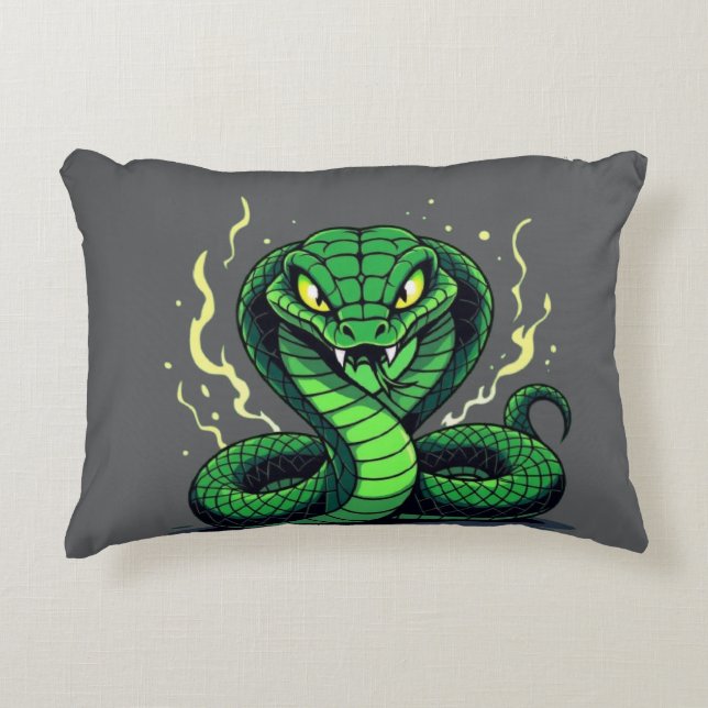Venomous Snake – Danger and Precision Accent Pillow (Front)