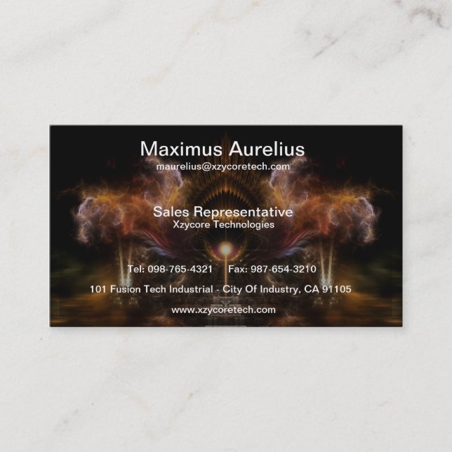 Vent Storm Fractal Art Carte de visite (Devant)