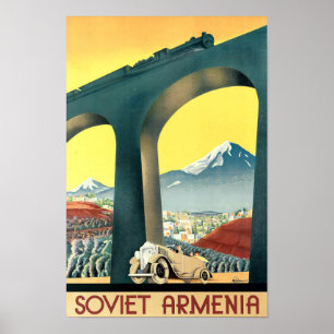 Ventage Art Deco Armenia Travel Tourism Poster