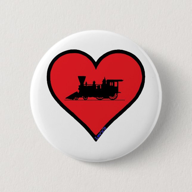 ventage steam locomotive 2 inch round button (Front)