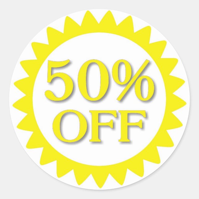 Vente 50 % de stickers cercle jaune (Devant)