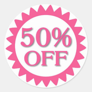 Vente 50% de stickers cercle rose