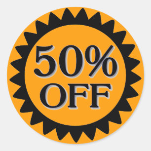 Vente 50% de stickers orange cercle noir