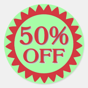 Vente 50% de stickers rouge vert cercle