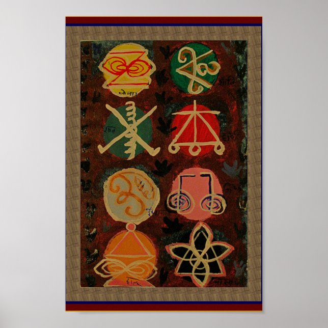 VENTE Art Abstrait Karuna Reiki Symbole Décoration (Devant)