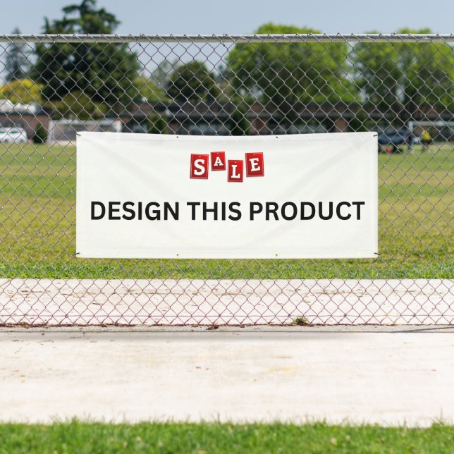 VENTE ! Bannière - 2,5' x 6' - Grommet extérieur a (En situation)