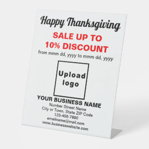 Vente d'action de grâces sur panneau Pedestal blan