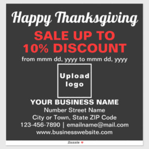 Vente d'action de grâces sur Sticker en Vinyle Noi