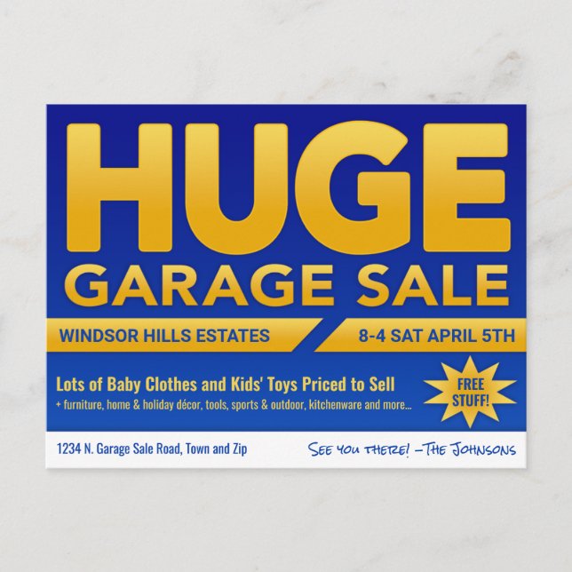 Vente de garage - Carte postale (Devant)