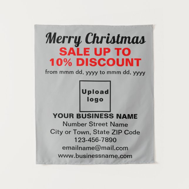 Vente de Noël d'affaires sur Tapisserie gris (Devant)