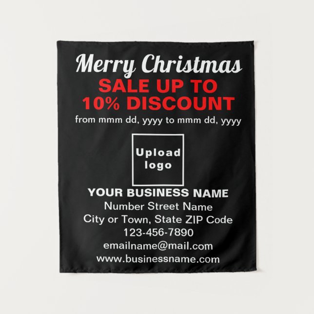 Vente de Noël d'affaires sur Tapisserie noire (Devant)