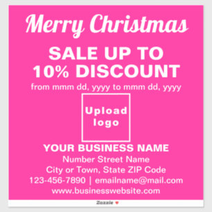Vente de Noël d'entreprise Autocollant Vinyle Rose