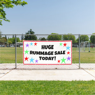 Vente De Rummage Énorme ! Bannière Stars colorés