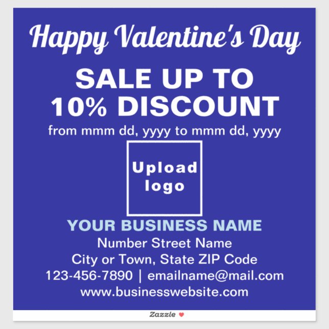 Vente de Saint Valentin sur Sticker en Vinyle Bleu (Feuille)