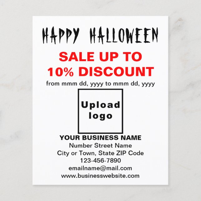 Vente d'Halloween d'affaires sur prospectus blanc (Devant)
