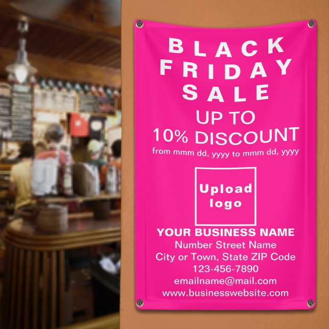 Vente du vendredi noir sur une bannière rose (Black Friday Sale on pink banner)