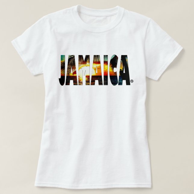 Vente en ligne de T-shirt jamaïcain de coucher du (Design devant)