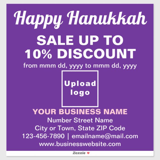 Vente Hanoukka d'entreprise sur Sticker en Vinyl V (Feuille)