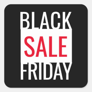 VENTE NOIR VENDRE BLACK WHITE RED CARRÉ STICKER