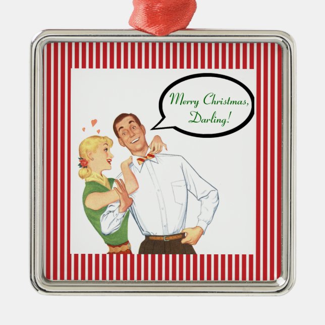 VENTE ! Ornement de 1950 - "Joyeux Noël, chérie" (Devant)