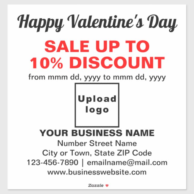 Vente Valentine sur Sticker Vinyl Blanc (Feuille)