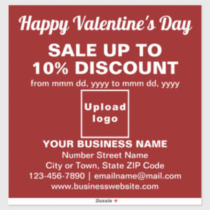 Vente Valentine sur Sticker Vinyl Rouge