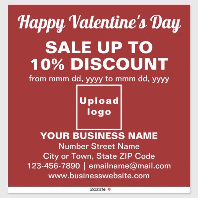 Vente Valentine sur Sticker Vinyl Rouge (Feuille)