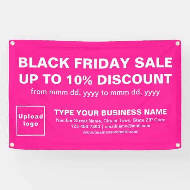 Vente Vendredi Noir sur bannière Rectangle Rose (Horizontal)