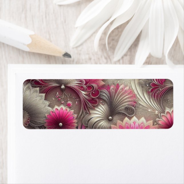 Ventilateurs Art nouveau rose et argent (En situation)