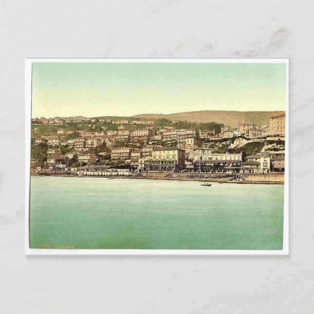Ventnor, from sea, Isle of Wight, England rare Pho Postcard (Front)