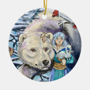 Vents d'hiver Ours polaire~ ornement rond