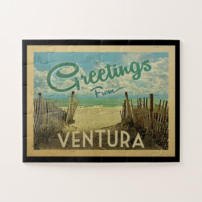 Ventura Beach Vintage Travel Jigsaw Puzzle (Horizontal)