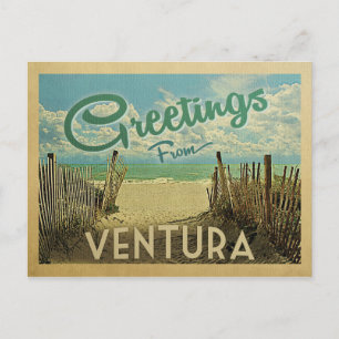 Ventura Beach Vintage Travel Postcard