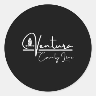 Ventura County Line California Classic Round Sticker