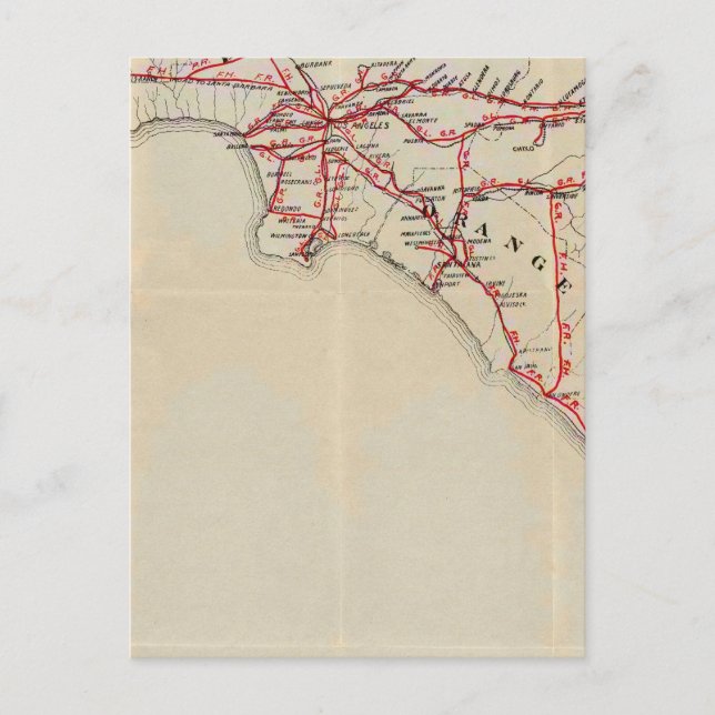 Ventura, Los Angeles, San Bernardino, Orange Postcard (Front)