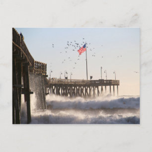 Ventura Pier Waves   El Nino Postcard