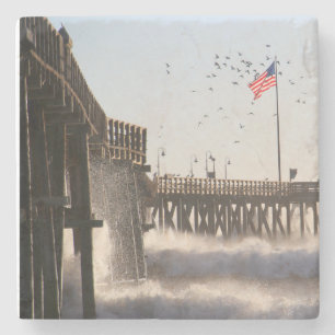 Ventura Pier Waves   El Nino Stone Coaster